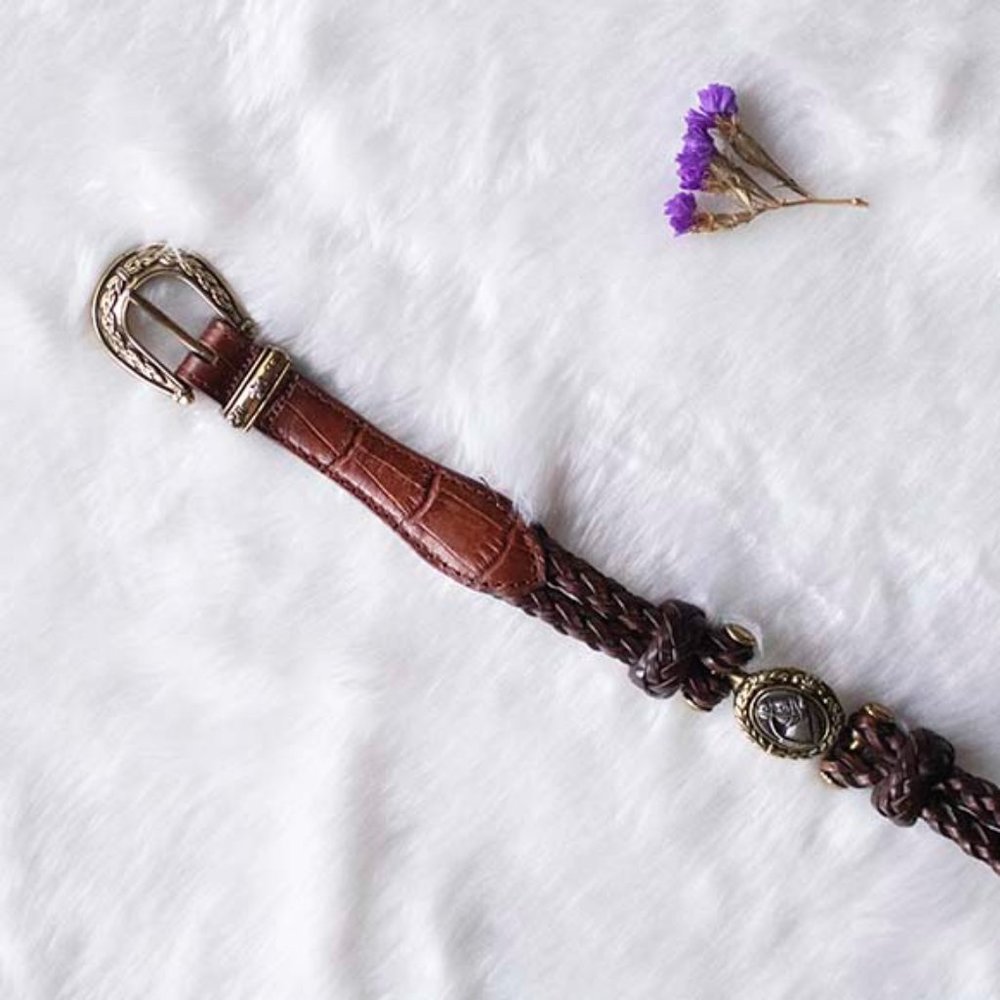 ⋆ western braided leather belt